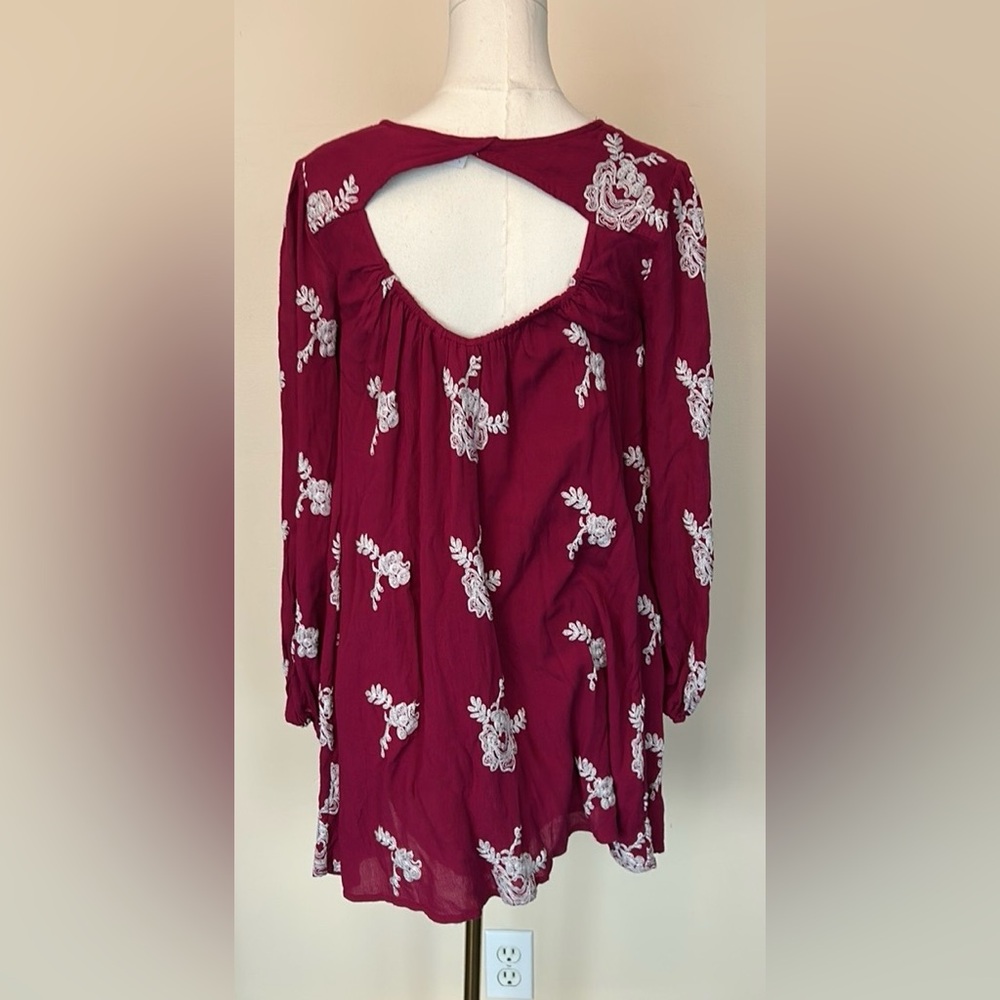 FREE PEOPLE Peasant-Sleeve Embroidered Shift Dress size small - Picture 11 of 12
